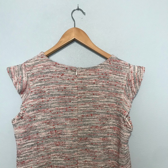 LOFT Soft Pink Knit Shift Dress Ruffle Sleeves - Picture 5 of 7